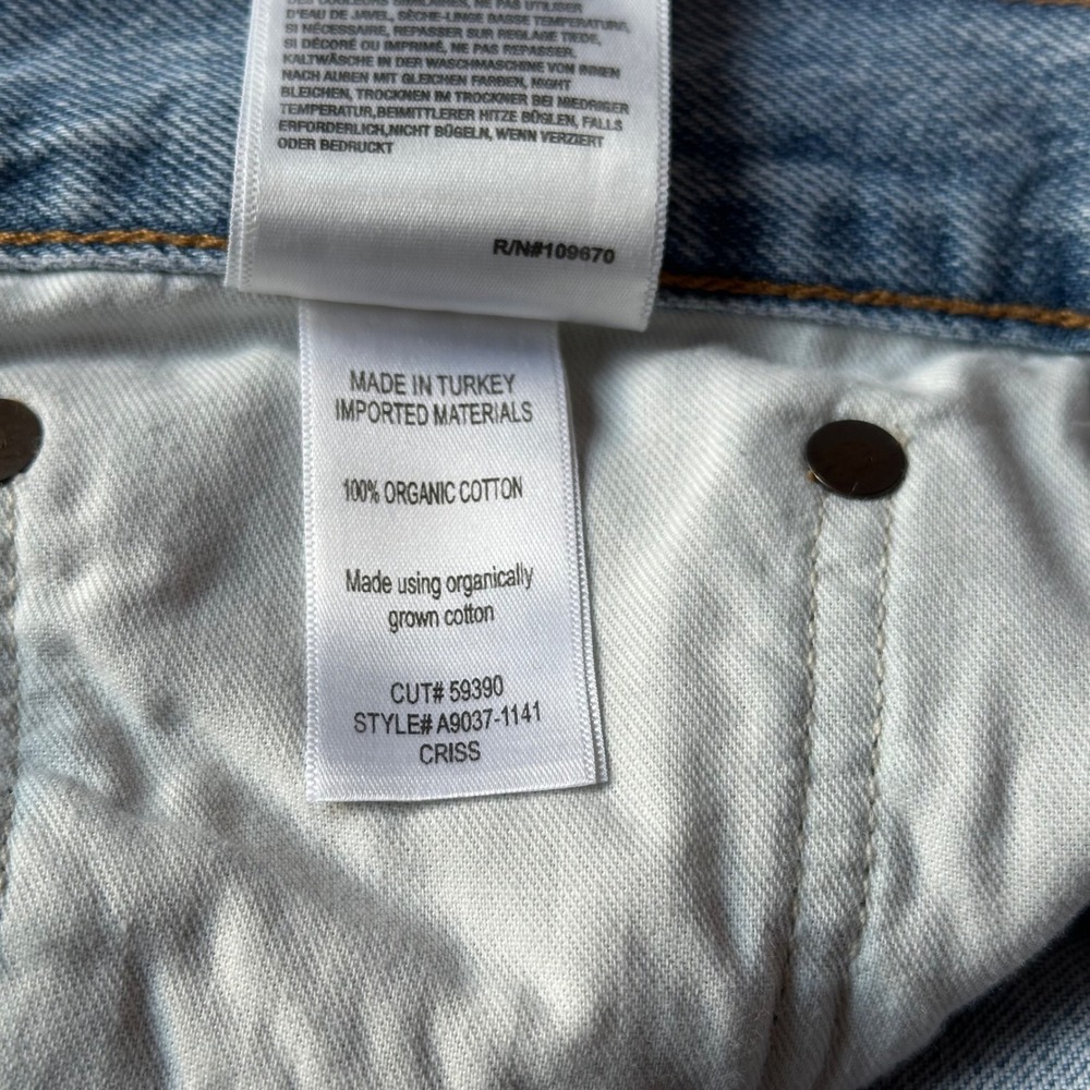 AGOLDE Criss Cross Straight Leg Jeans Light Wash Blue Size 34 - Picture 4 of 8